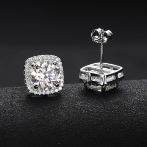 925 Sterling Silver Moissanite VVS D Ice Sugar Stud Earring