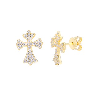 925 Sterling Silver Moissanite VVS D Cross Stud Earring