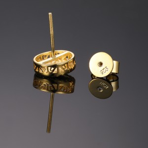 925 Sterling Silver Moissanite D Egyptian Pharaoh Stud Earring