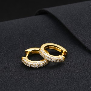 925 Sterling Silver Moissanite D Cross Hoop Earring
