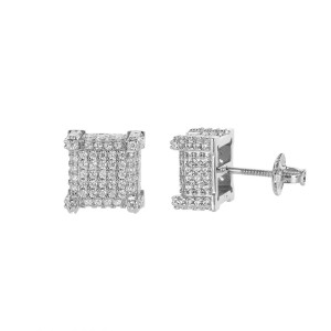 Unique Zirconia Square Brass Stud Earring