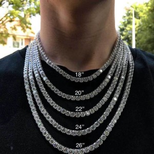 3mm/4mm/5mm/6mm Tennis Chain Brass Necklace
