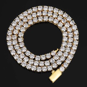 3mm/4mm/5mm Tennis Chain Brass Necklace
