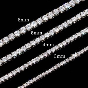 3mm/4mm/5mm Tennis Chain Brass Necklace