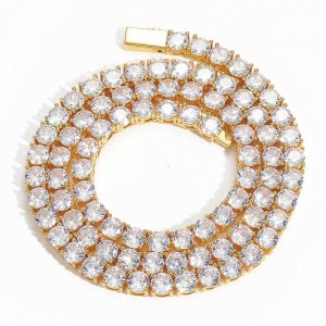 3mm/4mm/5mm Tennis Chain Brass Necklace
