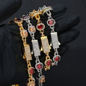 Colorful Zirconia Gemstone Brass Necklace