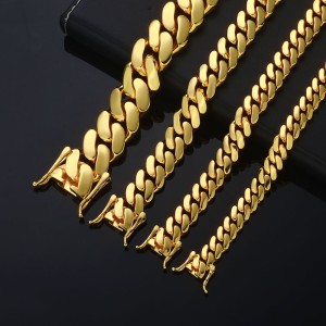 10mm/12mm/15mm/19mm/22mm Cuban Chain Brass Necklace