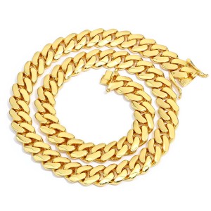 10mm/12mm/15mm/19mm/22mm Cuban Chain Brass Necklace