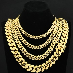 10mm/12mm/15mm/19mm/22mm Cuban Chain Brass Necklace