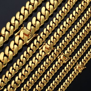 10mm/12mm/15mm/19mm/22mm Cuban Chain Brass Necklace