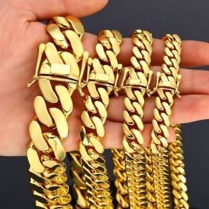 10mm/12mm/15mm/19mm/22mm Cuban Chain Brass Necklace