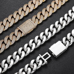20mm Zirconia Bubble Cuban Chain Necklace