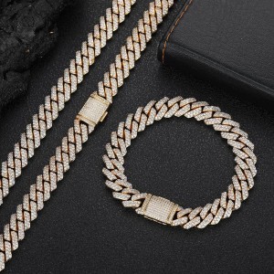 10mm Zirconia Cuban Chain Brass Hip Hop Necklace
