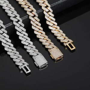 10mm Zirconia Cuban Chain Brass Hip Hop Necklace
