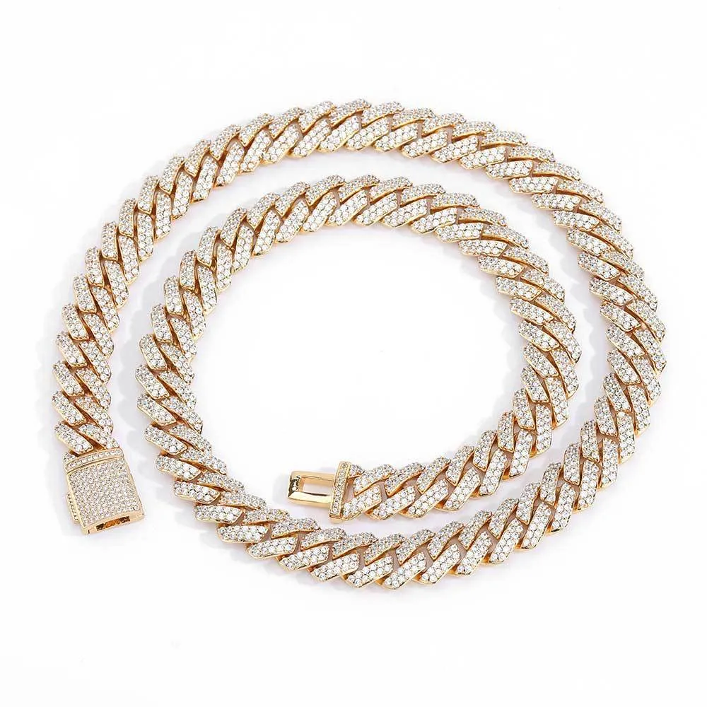 10mm Zirconia Cuban Chain Brass Hip Hop Necklace