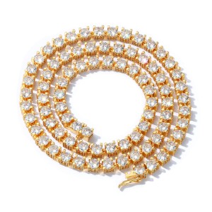 6mm Zirconia Tennis Chain Hip Hop Brass Necklace