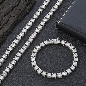 6mm Zirconia Tennis Chain Hip Hop Brass Necklace