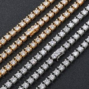 6mm Zirconia Tennis Chain Hip Hop Brass Necklace