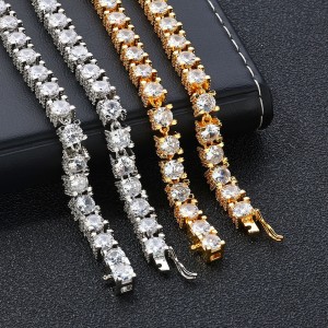 6mm Zirconia Tennis Chain Hip Hop Brass Necklace