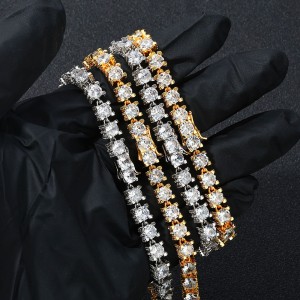 6mm Zirconia Tennis Chain Hip Hop Brass Necklace