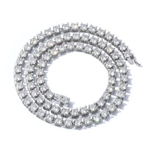6mm Zirconia Tennis Chain Hip Hop Brass Necklace