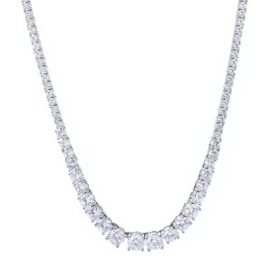 Unique Zirconia Tennis Chain Brass Necklace
