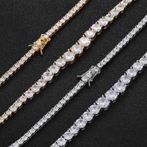 Unique Zirconia Tennis Chain Brass Necklace