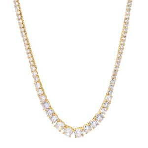Unique Zirconia Tennis Chain Brass Necklace