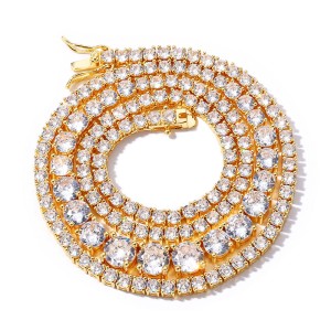 Unique Zirconia Tennis Chain Brass Necklace