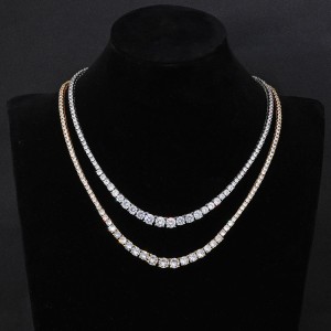 Unique Zirconia Tennis Chain Brass Necklace
