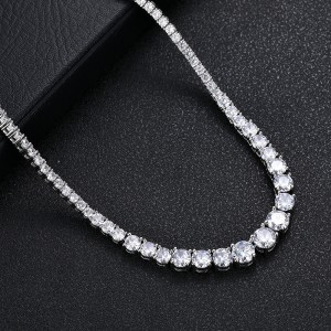 Unique Zirconia Tennis Chain Brass Necklace