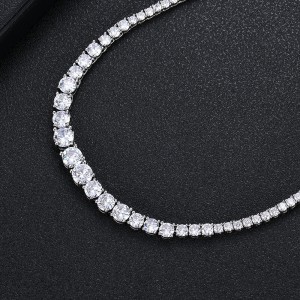 Unique Zirconia Tennis Chain Brass Necklace
