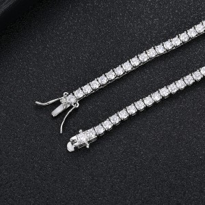 Unique Zirconia Tennis Chain Brass Necklace