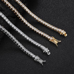 Unique Zirconia Tennis Chain Brass Necklace