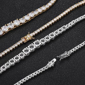 Unique Zirconia Tennis Chain Brass Necklace