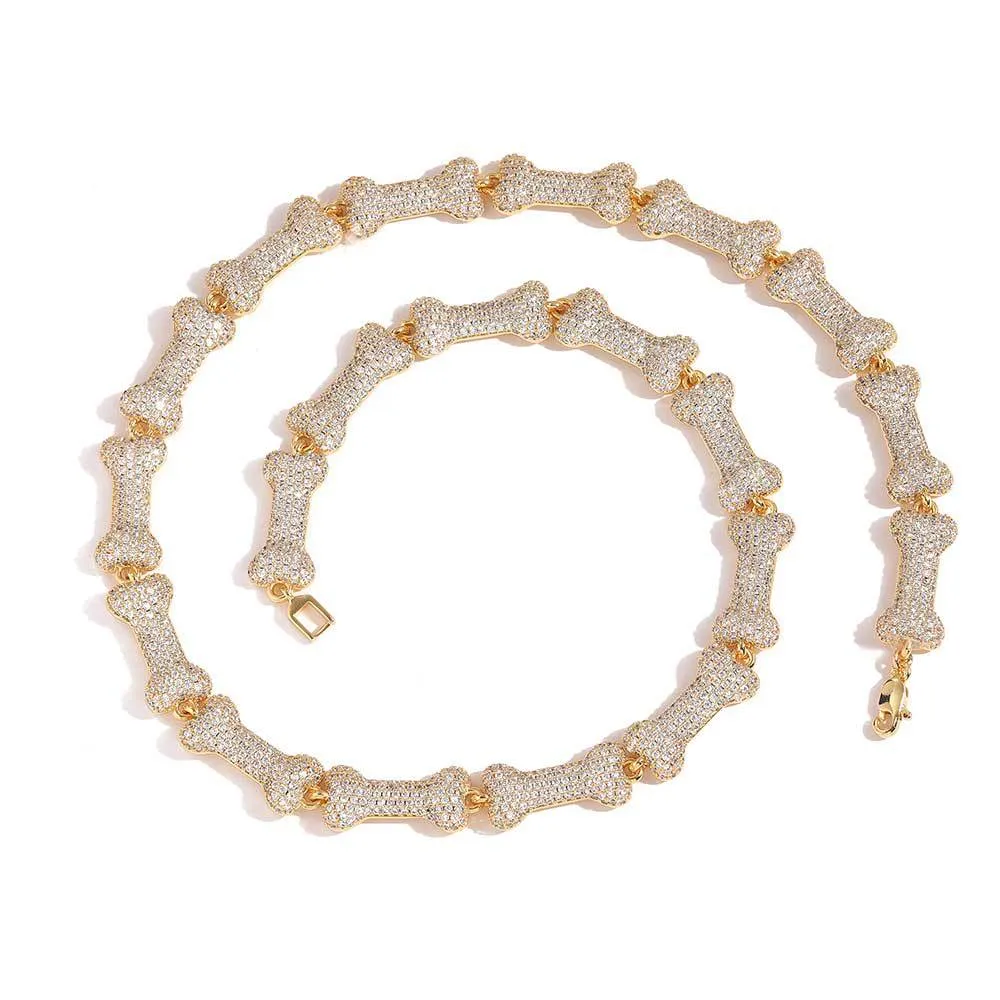 10mm Zirconia Bone Chain Necklace
