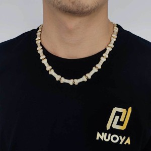 10mm Zirconia Bone Chain Necklace