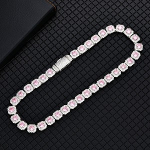 12mm Ice Sugar Gem Stone Chain Brass Necklace
