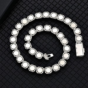 12mm Ice Sugar Gem Stone Chain Brass Necklace