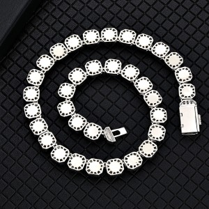12mm Ice Sugar Gem Stone Chain Brass Necklace