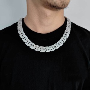 16mm T Shape Zirconia Pig Nose Chain Necklace