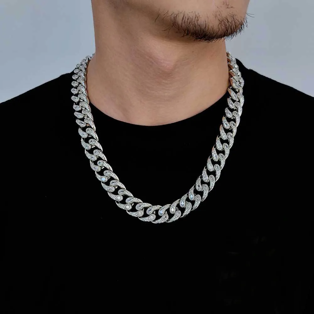 16mm Zirconia Evil Eyes Cuban Chain Brass Necklace - image1