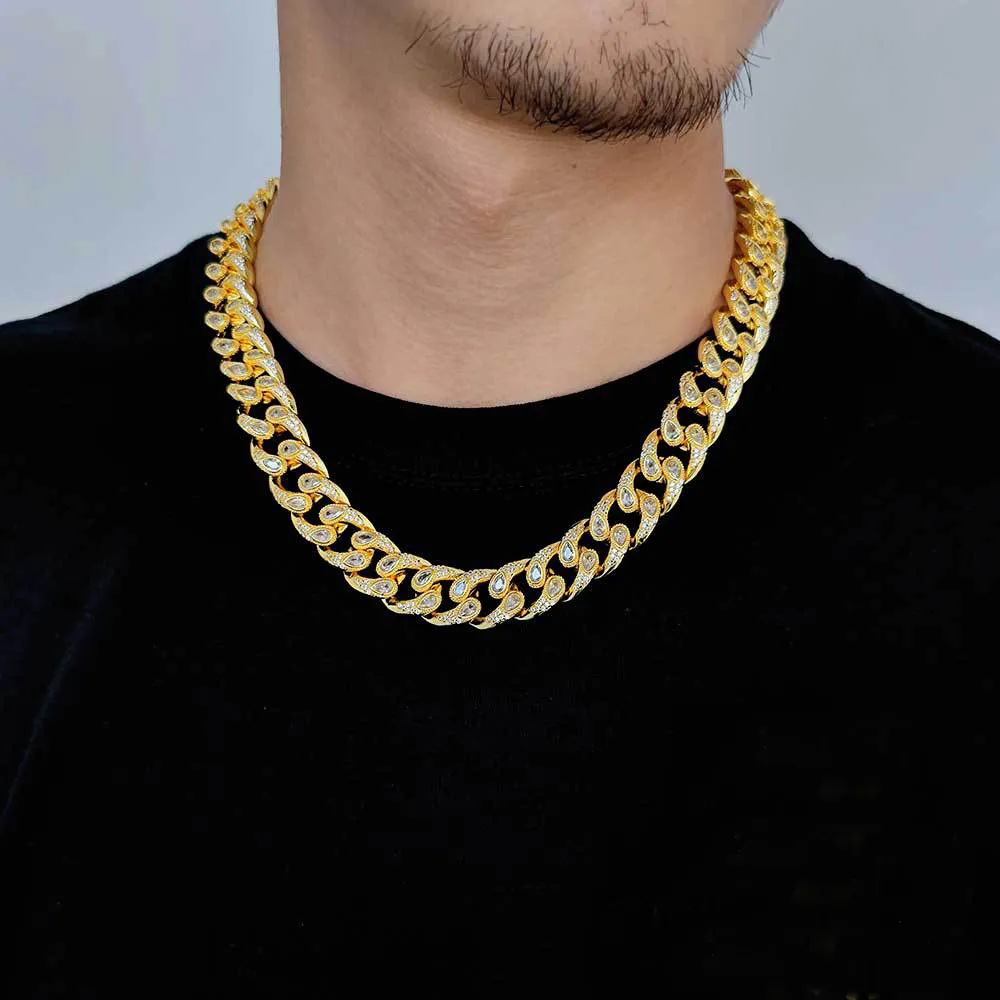 16mm Zirconia Evil Eyes Cuban Chain Brass Necklace - image2