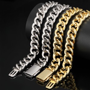 16mm Zirconia Evil Eyes Cuban Chain Brass Necklace