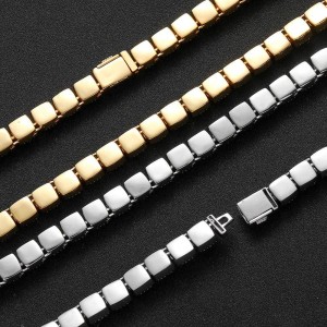10mm Hip Hop Zirconia Ice Sugar Chain Brass Necklace