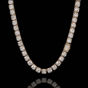 10mm Hip Hop Zirconia Ice Sugar Chain Brass Necklace