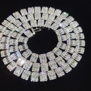 8mm Mixed Zirconia Ice Sugar Chain Brass Necklace