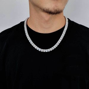 8mm Mixed Zirconia Ice Sugar Chain Brass Necklace