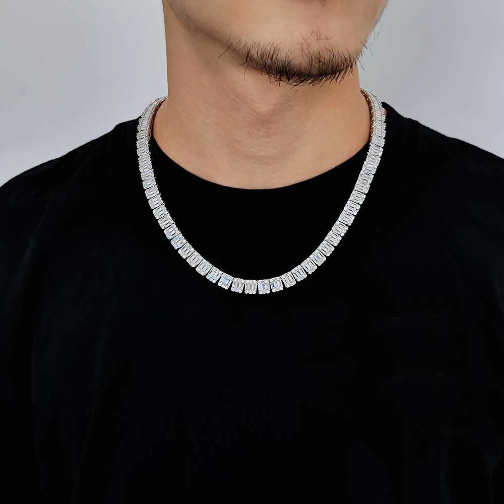 8mm Mixed Zirconia Ice Sugar Chain Brass Necklace - image1