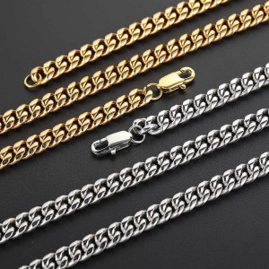 4mm/5mm/6mm/7mm/8mm/9mm Stainless Steel Cuban Chain Necklace
